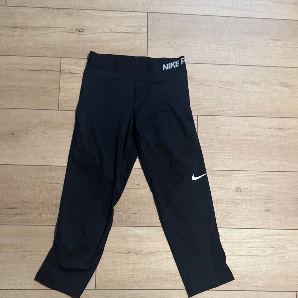 Nike Womens Black Leggings with White Logo